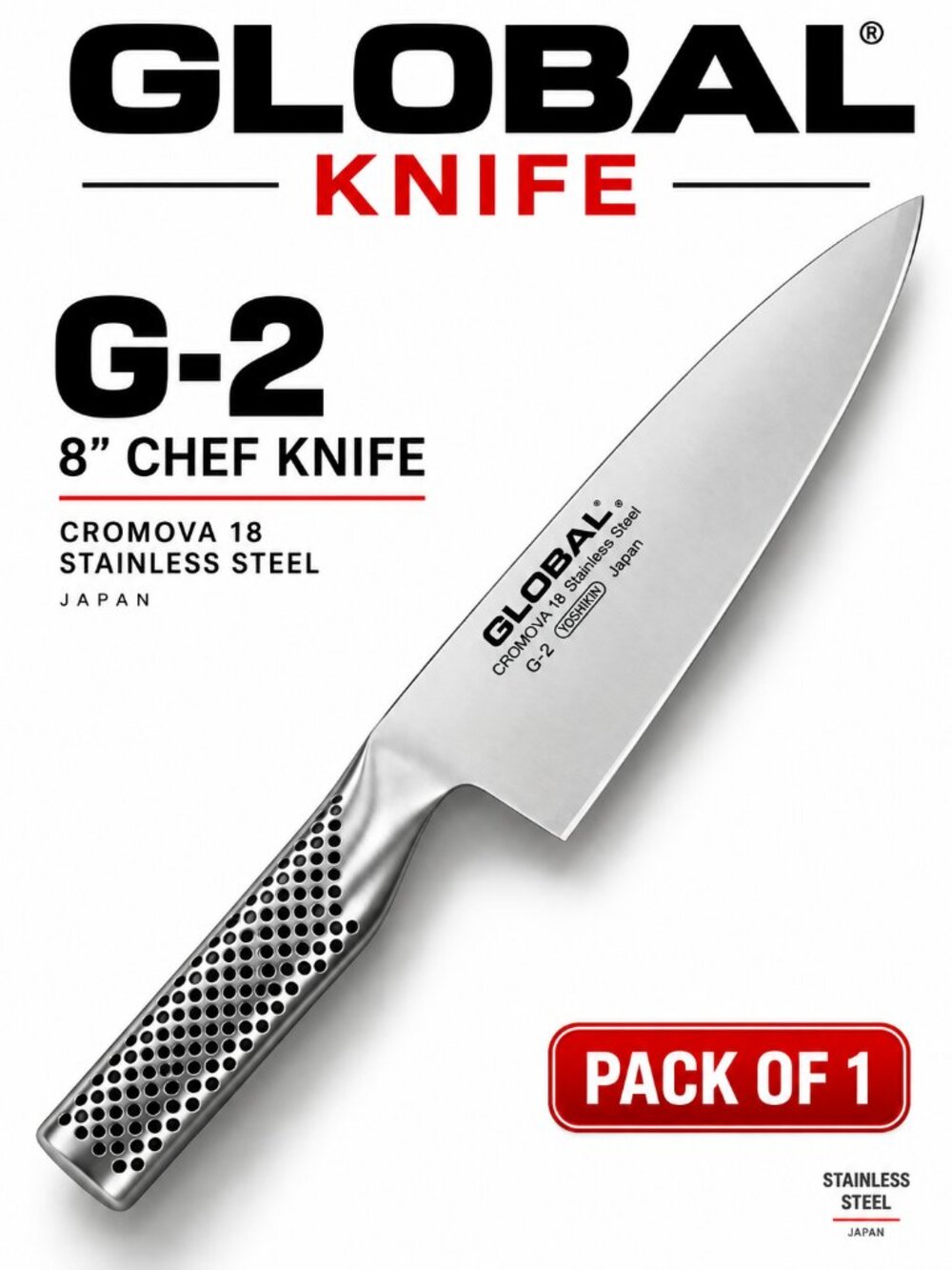 Global G-2 Ultra Sharp Cook's Knife 20cm Stainless Steel Perfect Balance